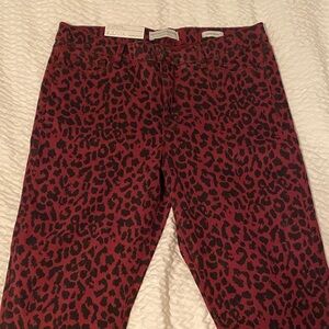 Sanctuary Red and Black Cheetah Print Pants